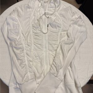 lululemon athletica White Ruched Drawcord Bomber Jacket